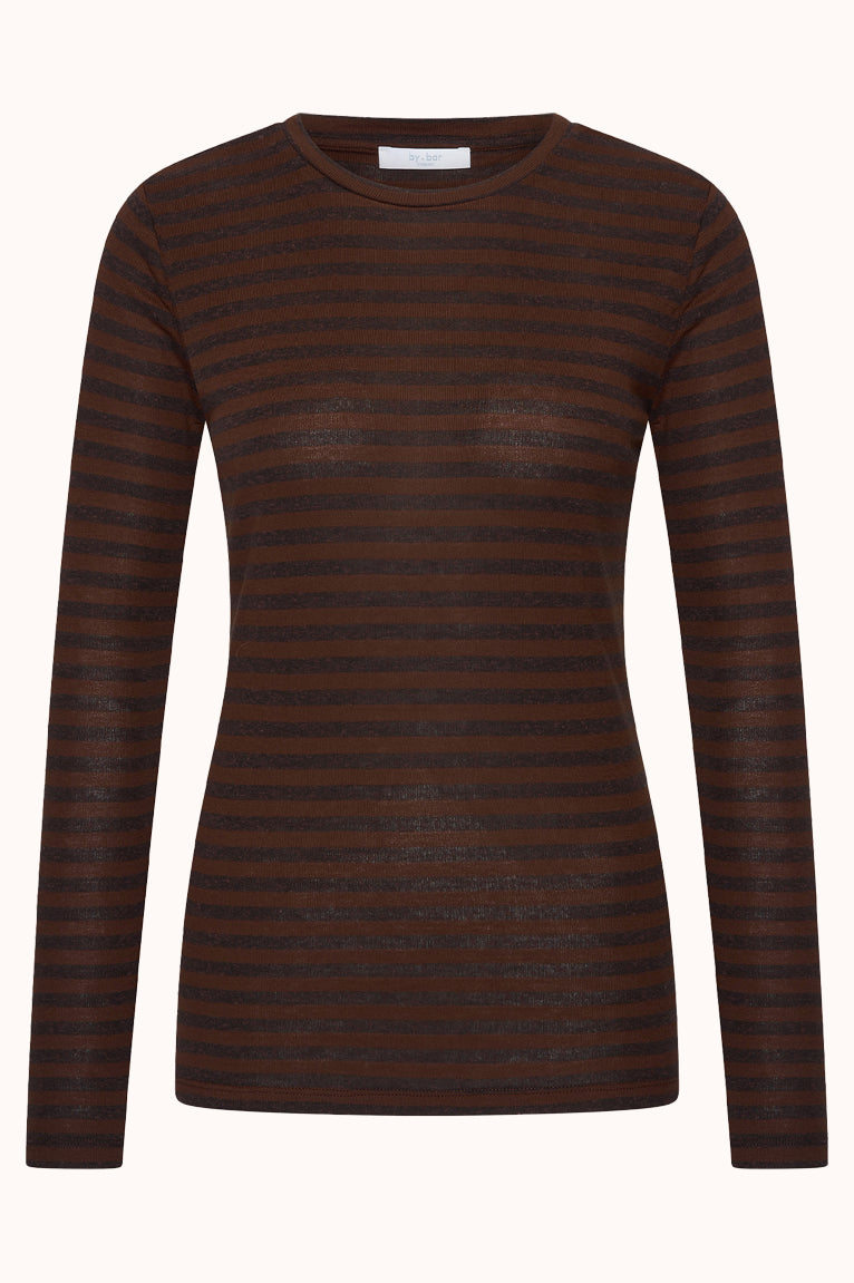 basic ls melange stripe top
