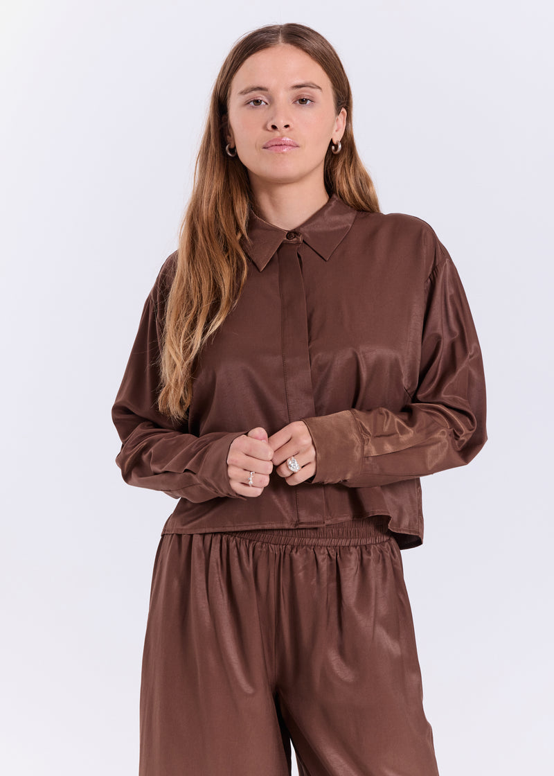 Jola short shirt - Bruin