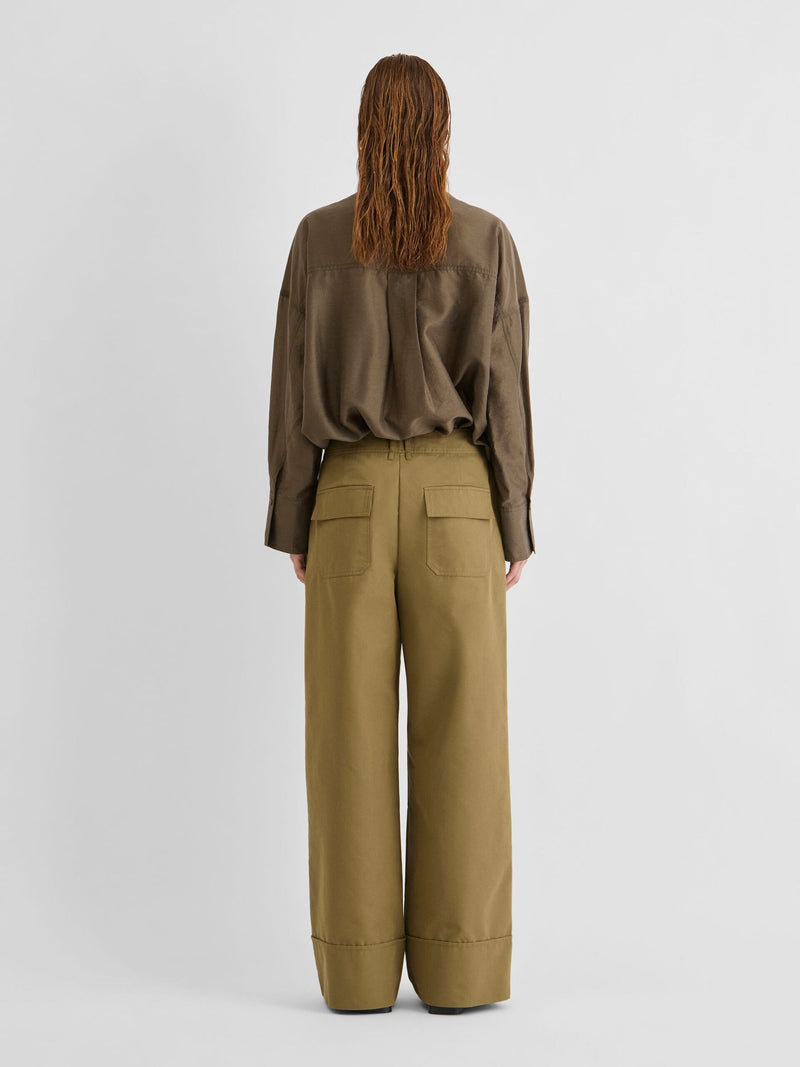 MID-WAIST WIDE-LEG BROEK