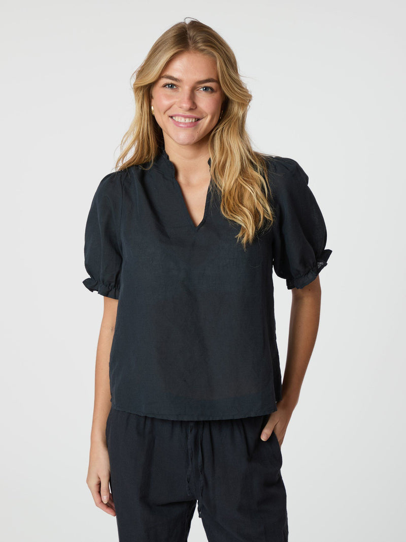 Odesa Linen Blouse - Donker Blauw
