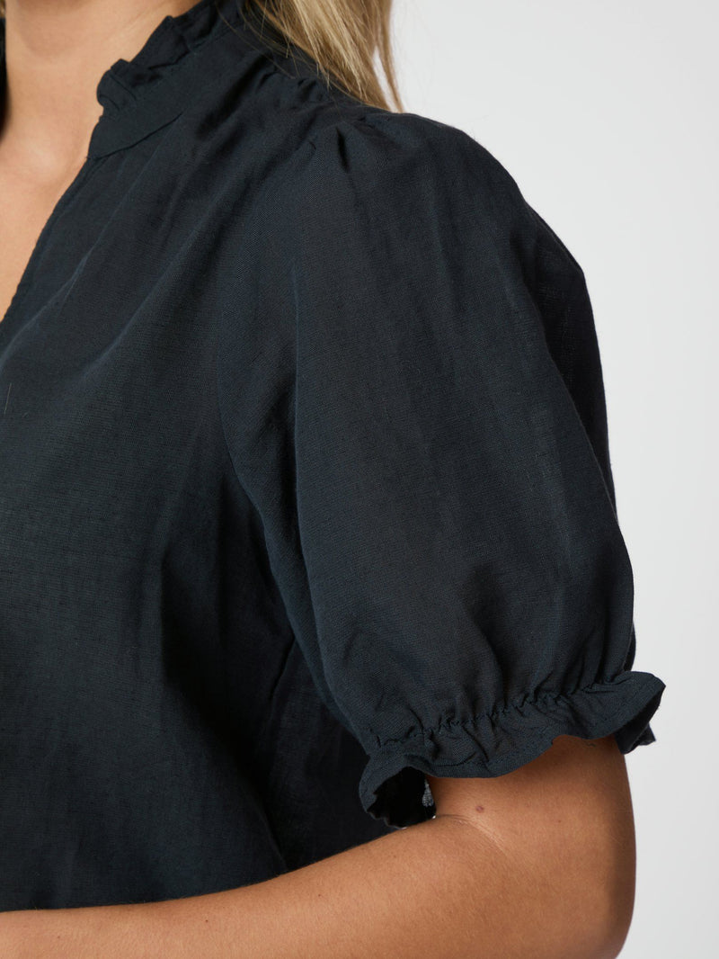 Odesa Linen Blouse - Donker Blauw