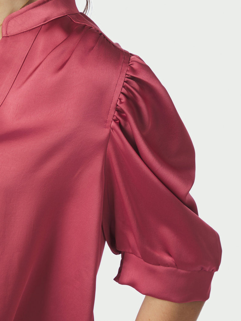 Roella Sateen Blouse - Cherry Pink