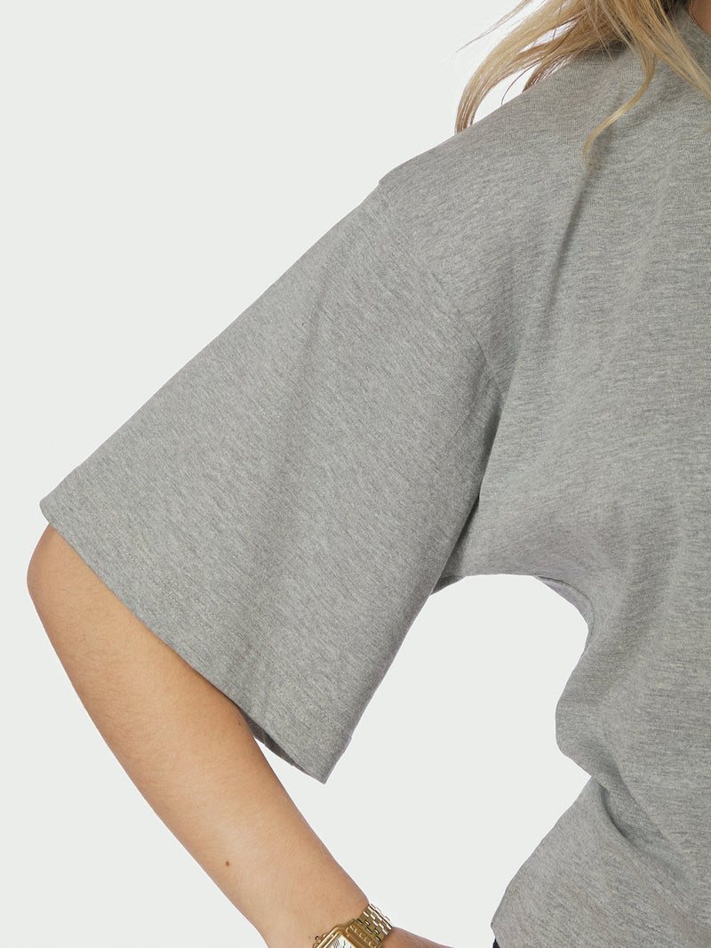 Asha Boxy Tee - Grey Melange
