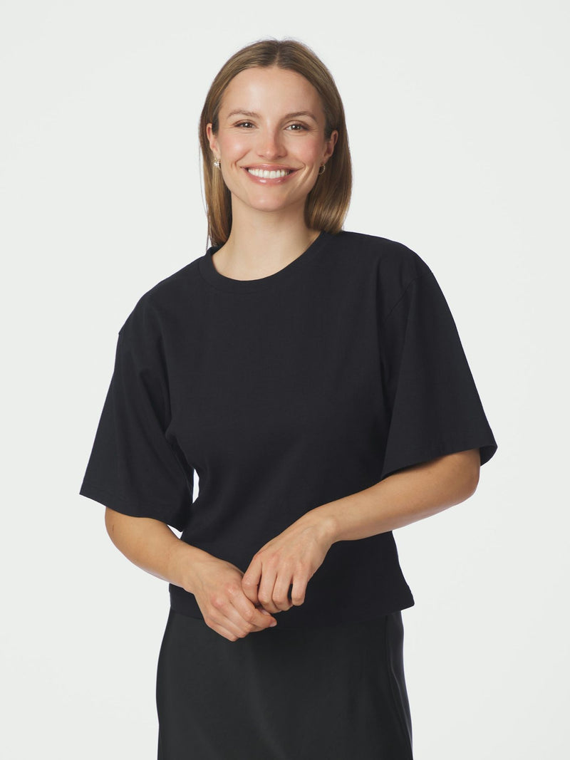 Asha Boxy Tee - Navy