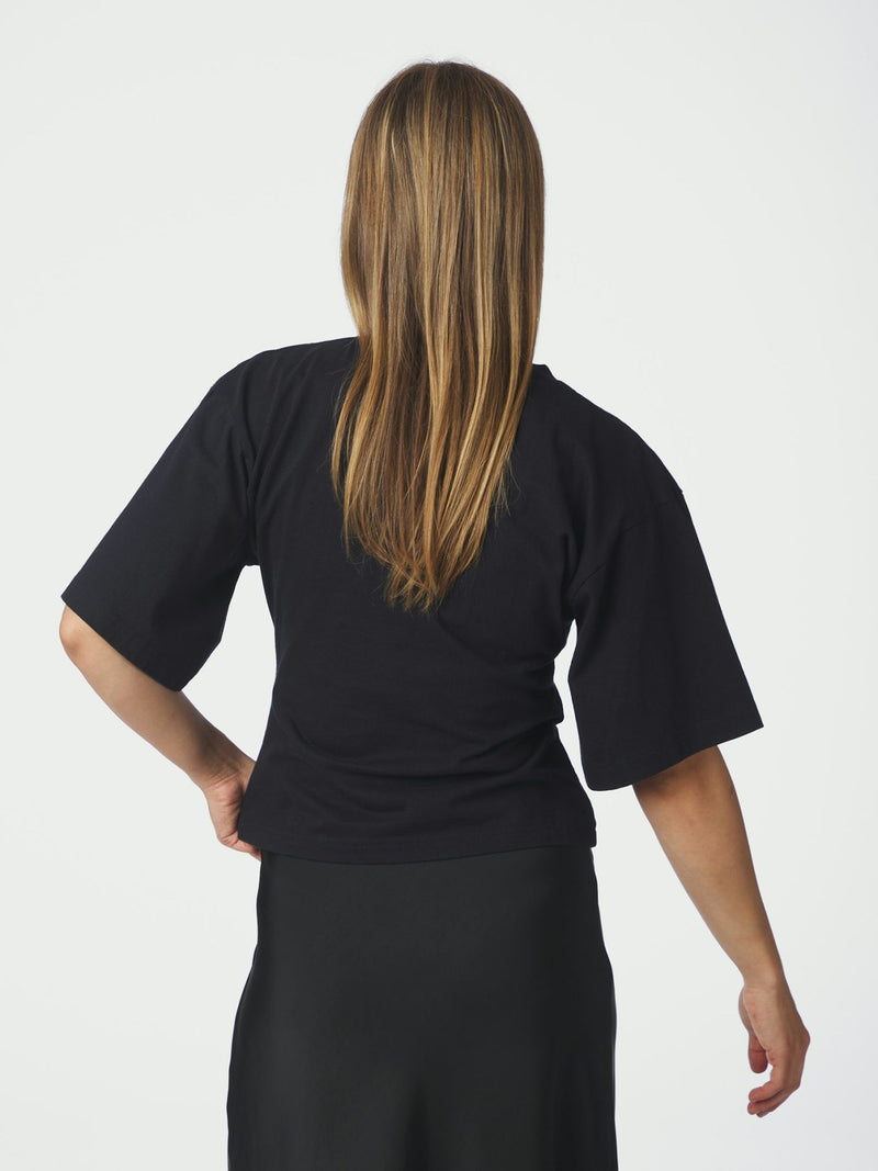 Asha Boxy Tee - Navy