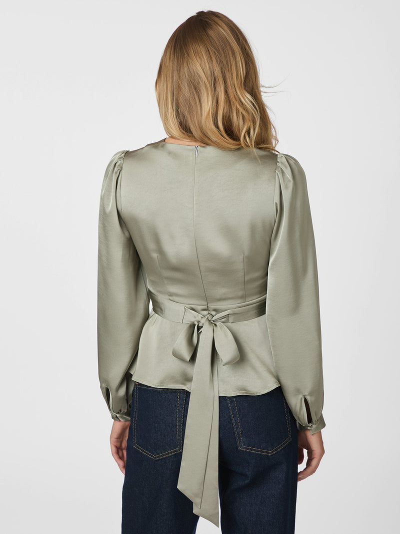 Rista sateen blouse - Groen