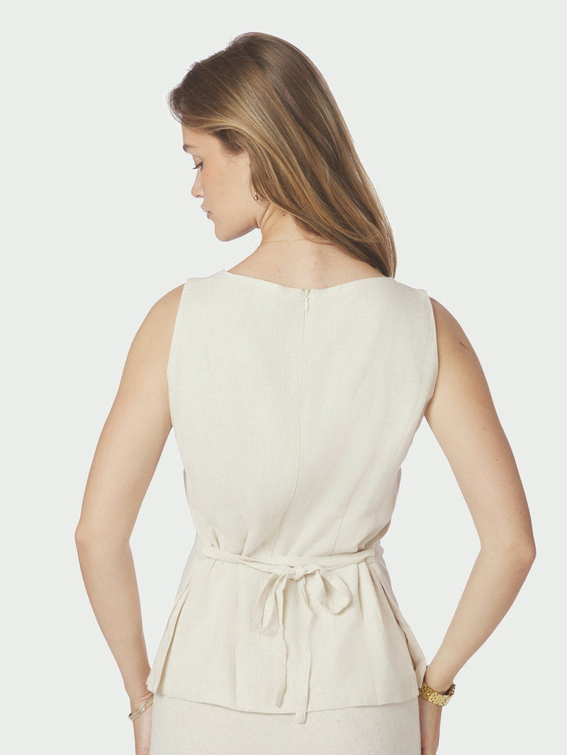 Nassa Linen Top - Natural
