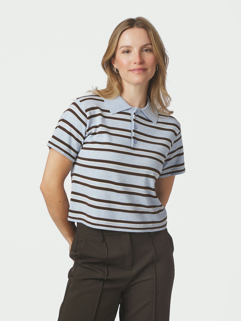 Mulann Polo Knit Blouse - Blauw