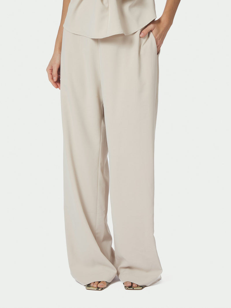 Lunet Crepe Pants - Ecru