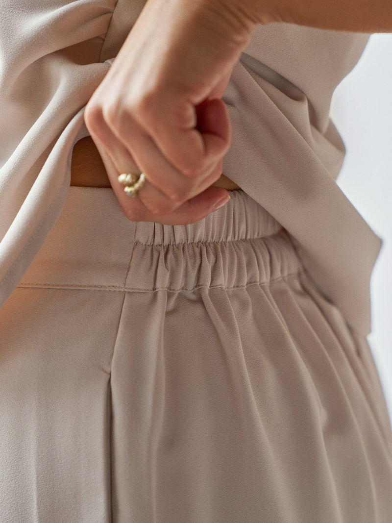 Lunet Crepe Pants - Ecru