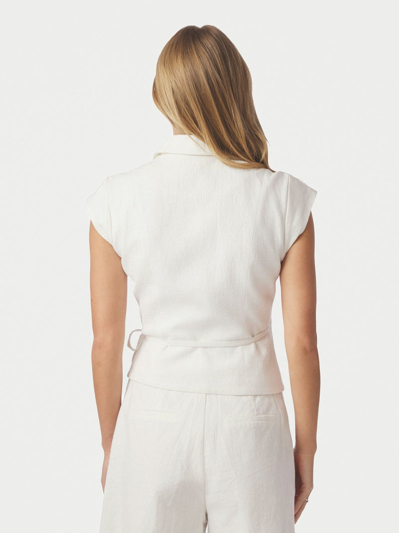 Salima Ramie Waistcoat - Ecru