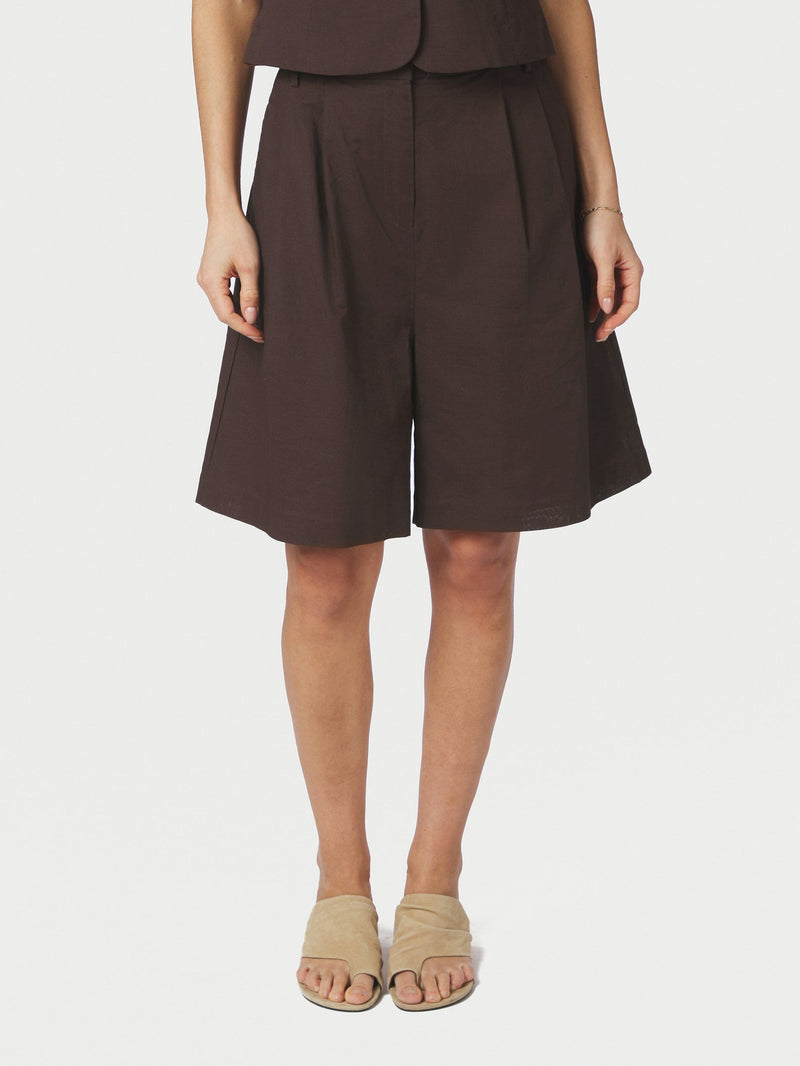 Nika Linen Shorts - Bruin
