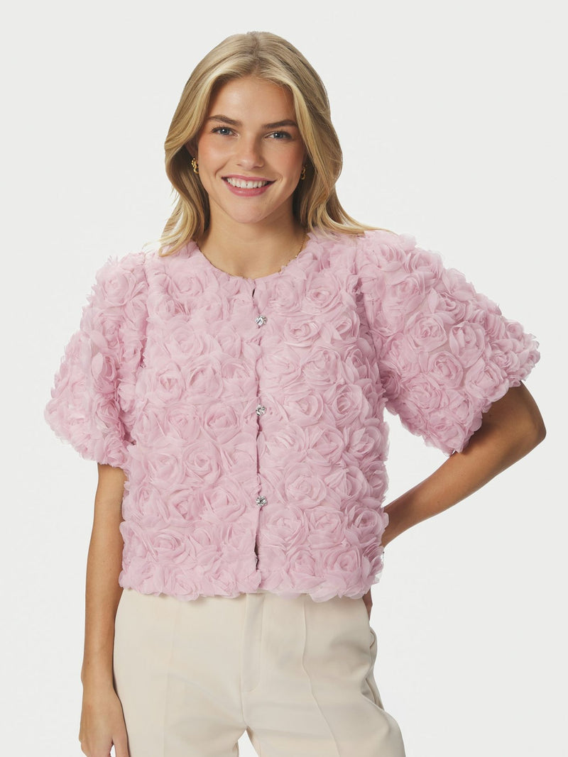 168409 Aisa Flower Blouse - Roze
