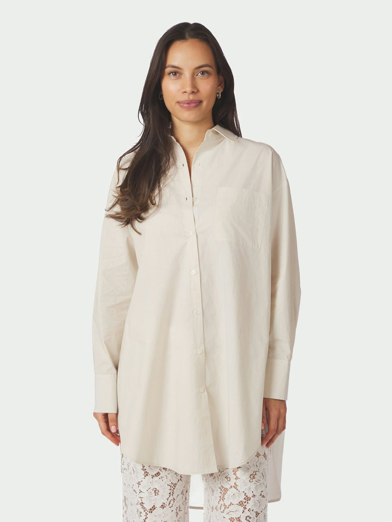 Halina Poplin Shirt - Ecru