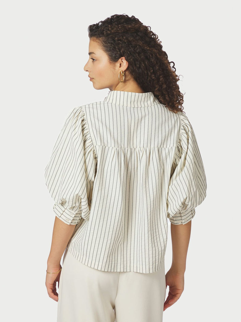 Etta Slim Stripe Shirt - Wit dessin