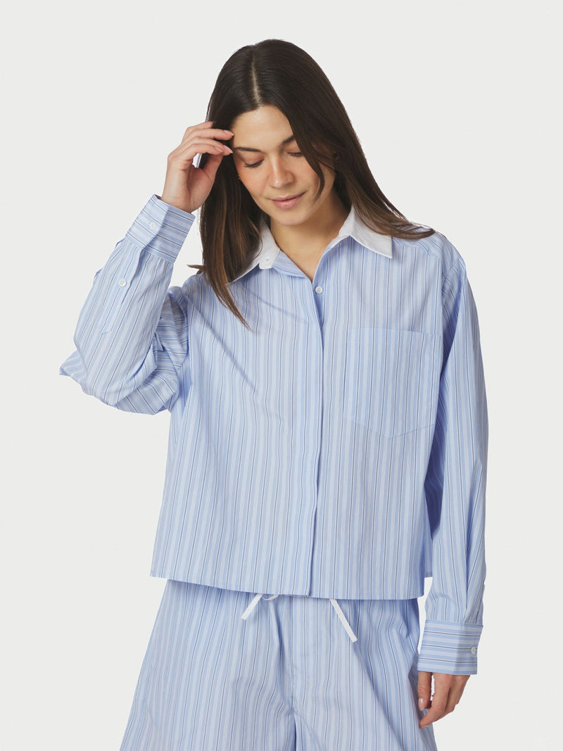 Delfia Stripe Shirt - Light Blue