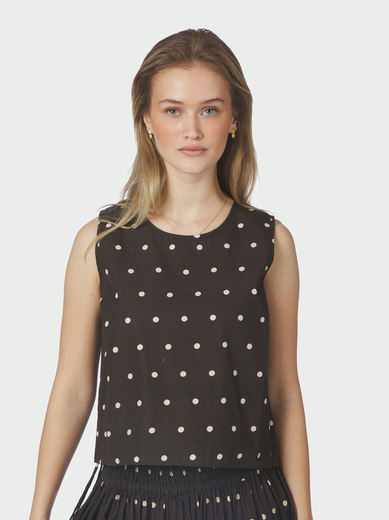 Polly Dot Top - Bruin dessin
