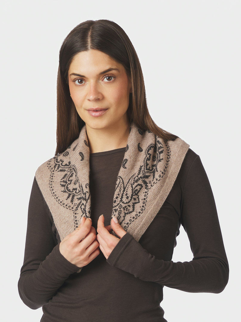 Adelina Paisley Scarf - Beige Melange