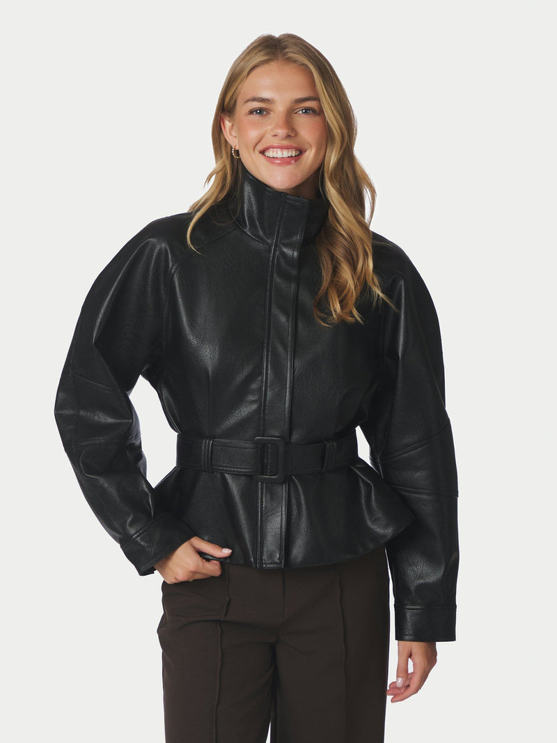 Jaclyn Leather Jacket - Zwart