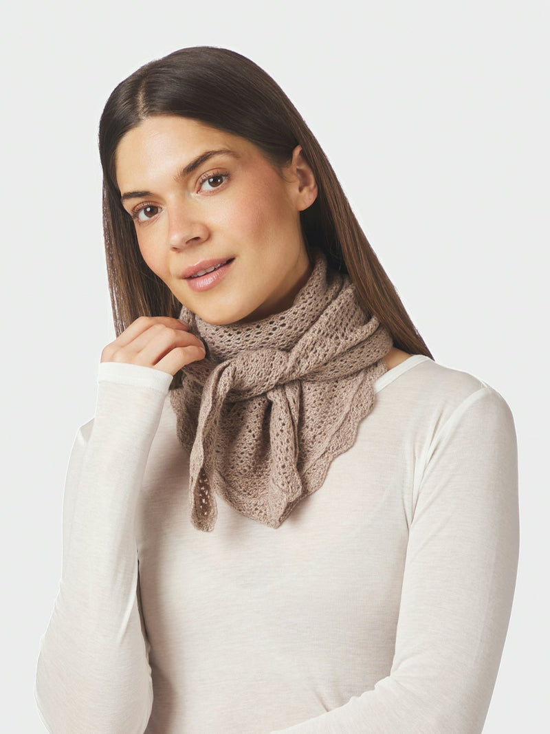 Misty Pointelle Scarf - Beige