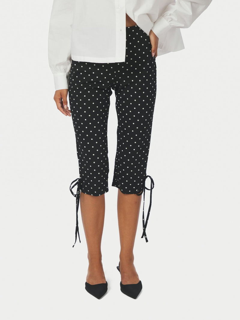 Juan Dot Capri Pants - Zwart