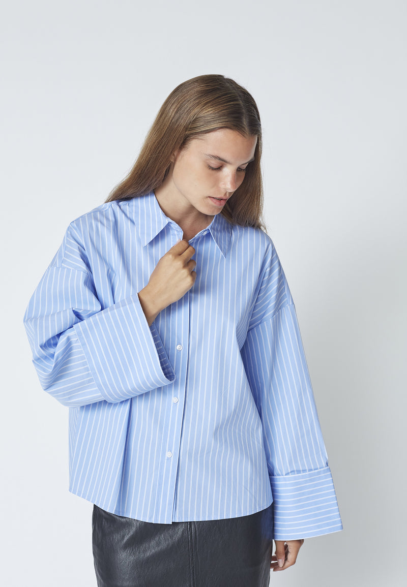 BiancaCC Wide Cuff Shirt - Blauw