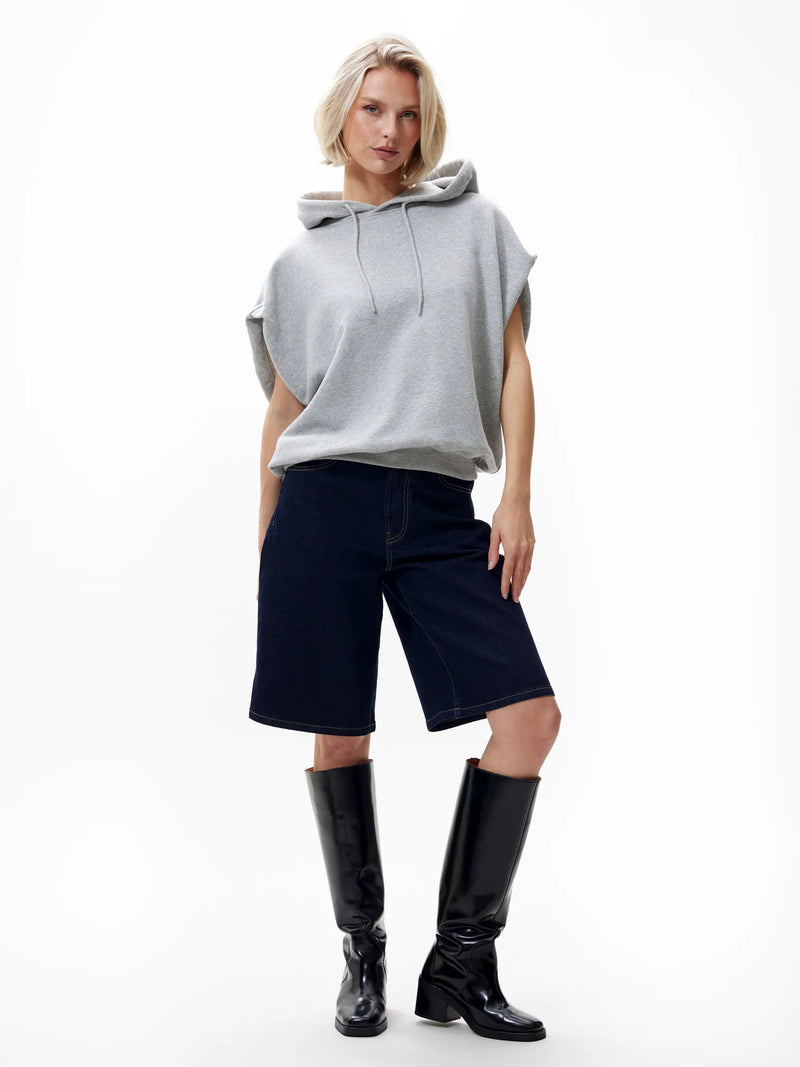 Sleeveless sweater with hoodie - Grijs