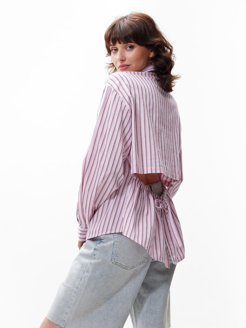Blouse met open rug - Roze