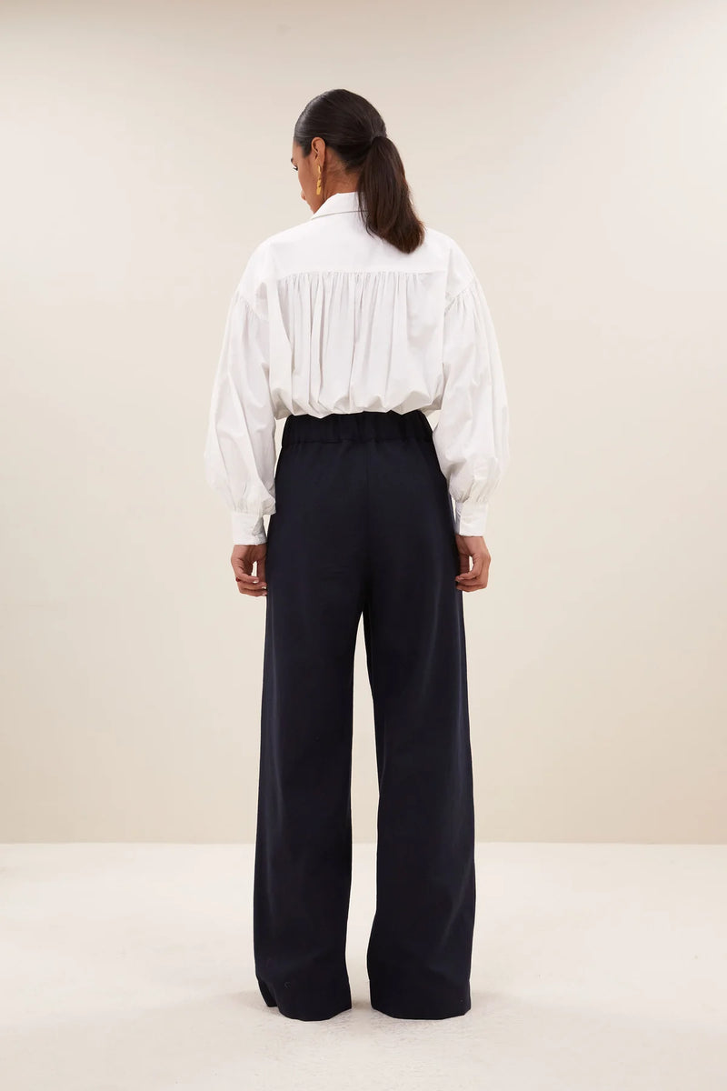Benji dark twill pant - Donker Blauw