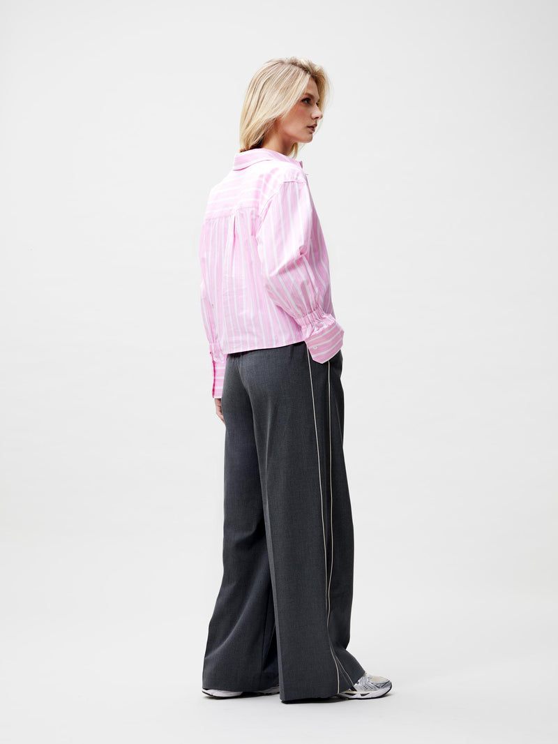 Striped blouse with elastic cuff