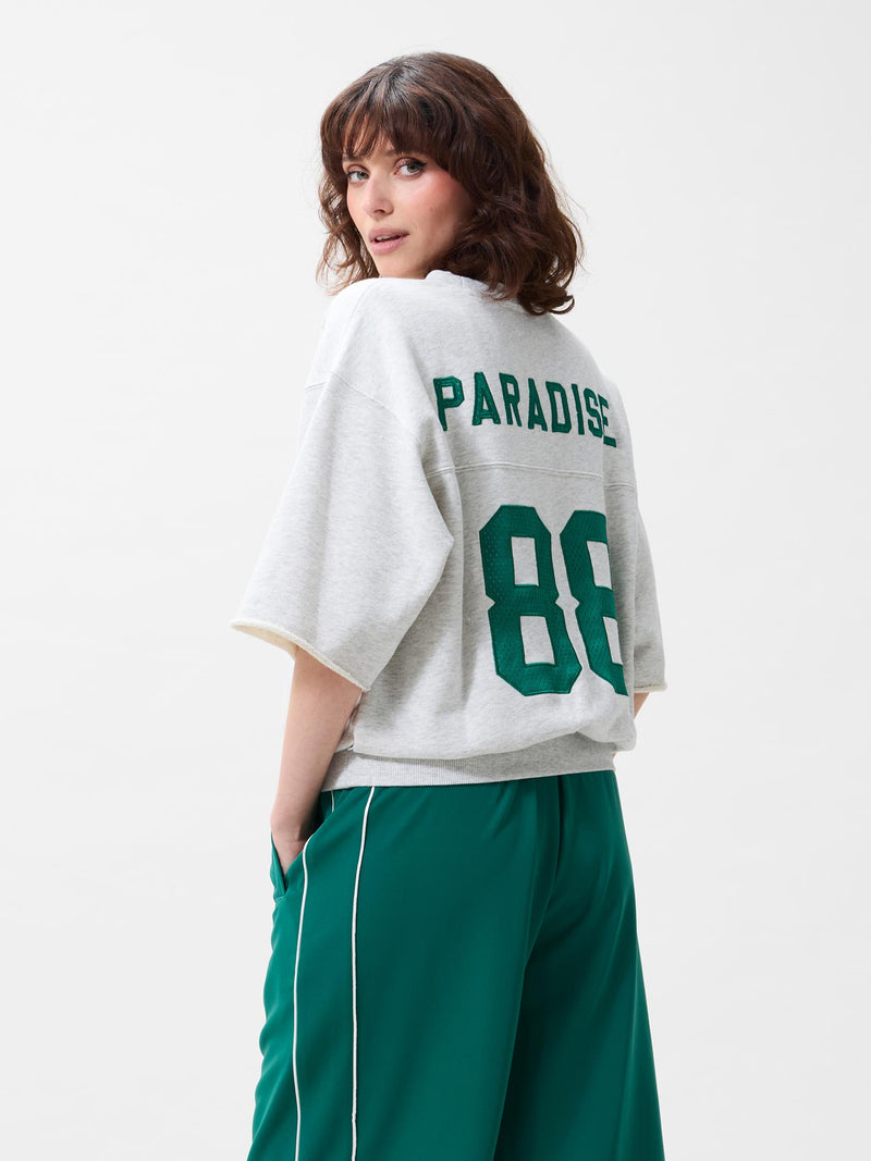 Short sleeve graphic sweater