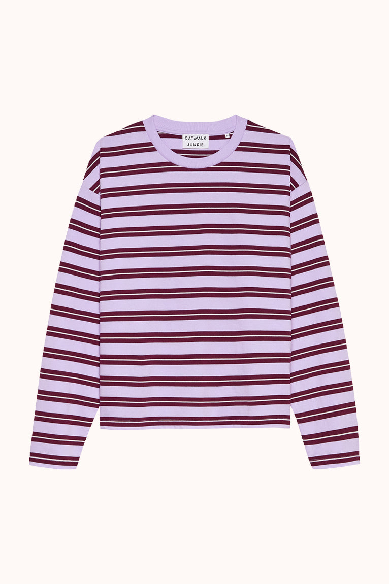 Striped long sleeve - Roze