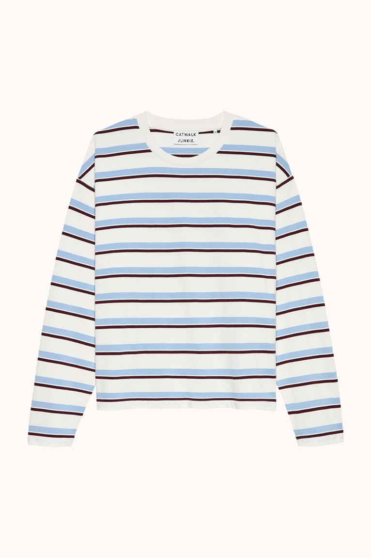 Striped long sleeve - Blauw
