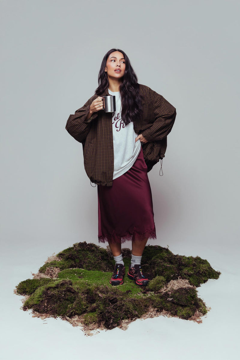 Light padded check jacket - Groen