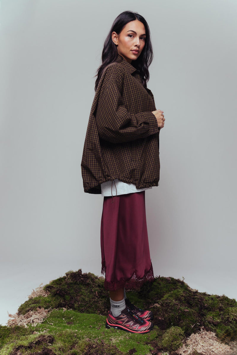 Light padded check jacket - Groen