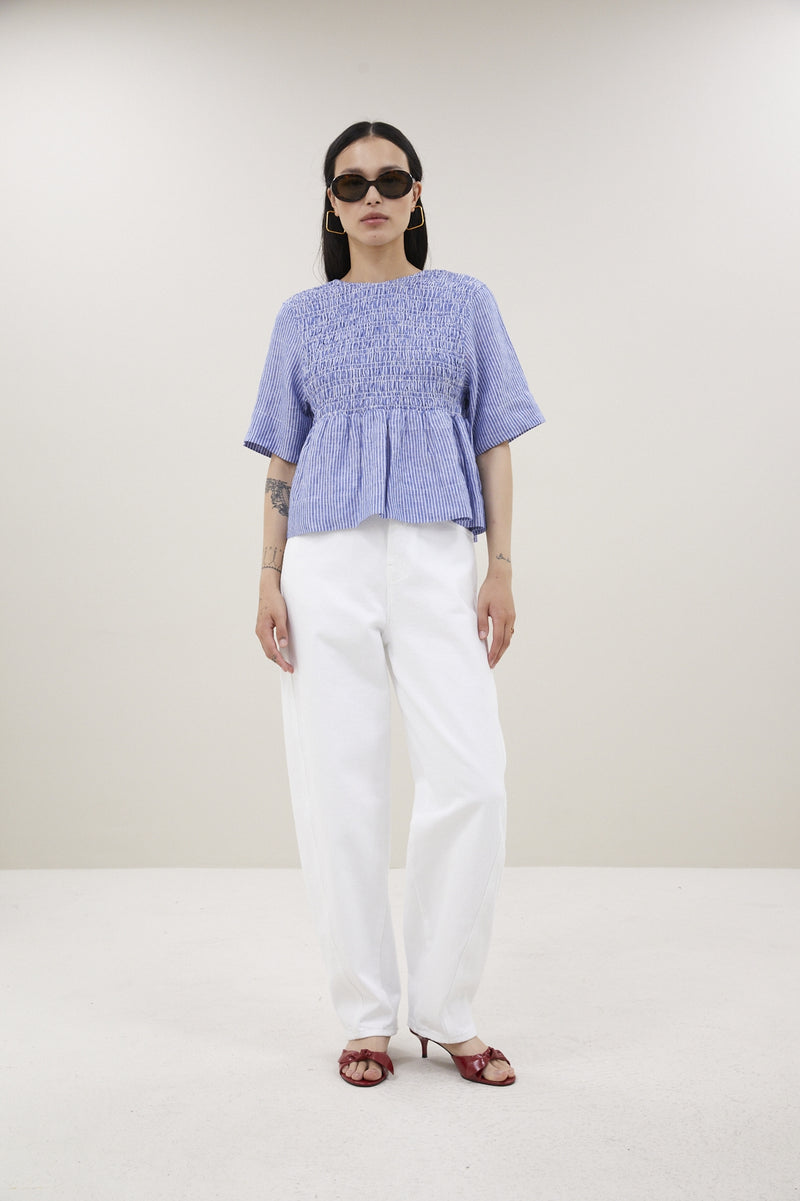 runa linen stripe top