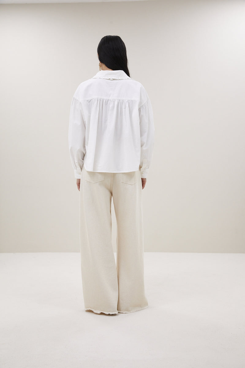 Lux grain jeans - Raw White