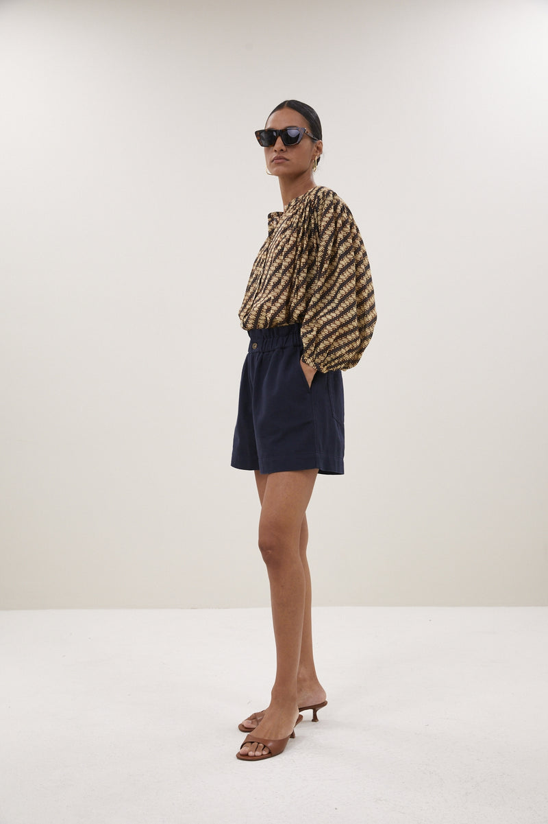 Leon twill short - Captain Blue