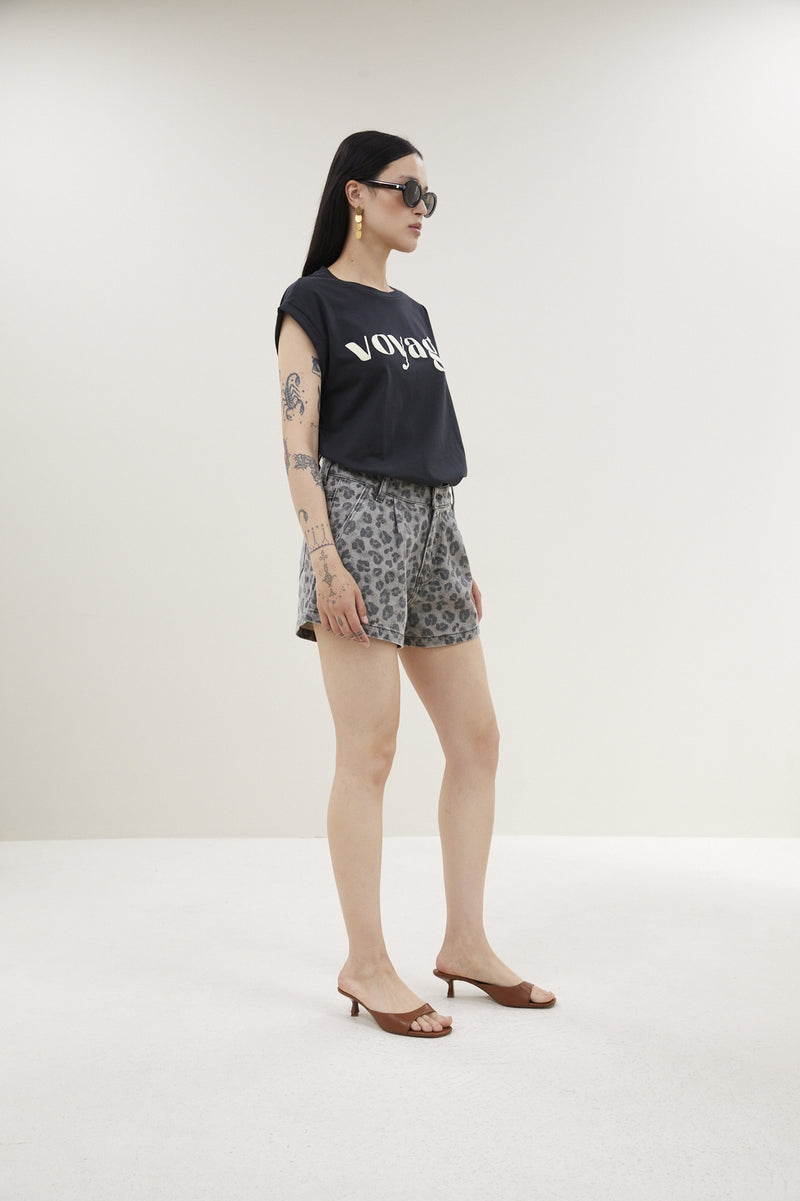 June Cheetah Shorts - Grey Cheetah