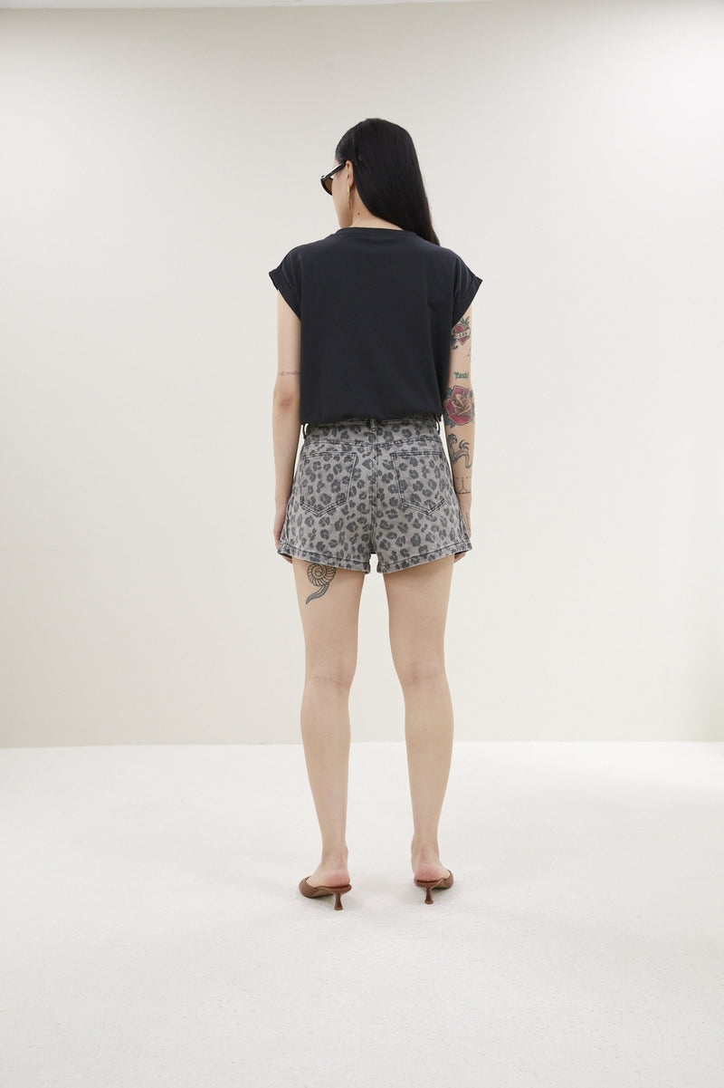 June Cheetah Shorts - Grey Cheetah