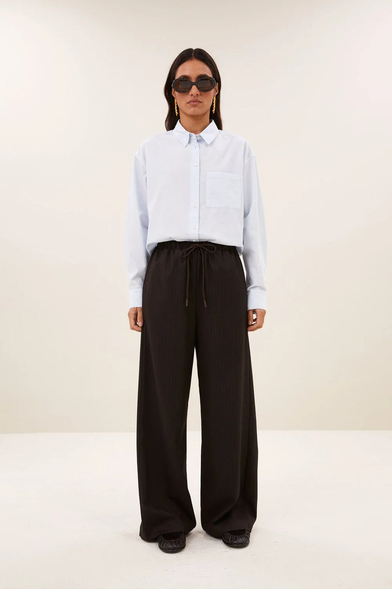 pelle pinstripe pants | brown pinstripe