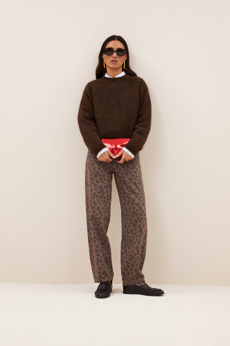 lew cheetah chocolate pants