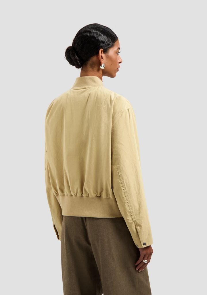 RETRO LOGO BOMBER JACKET - SAND
