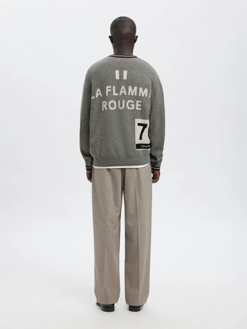 ANRRAGI BIKE CLUB LS KNIT CREW NECK - Grijs