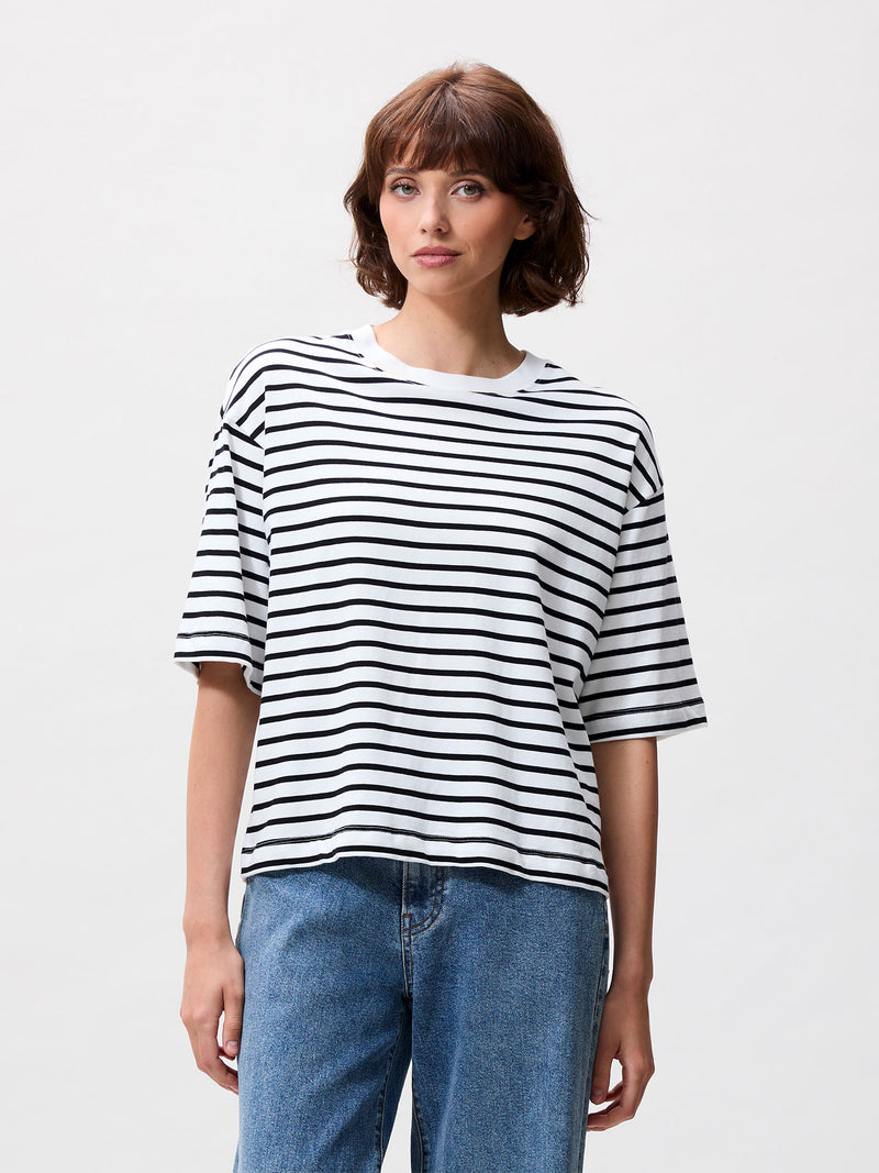 Loose fit tee yarn dyed stripe