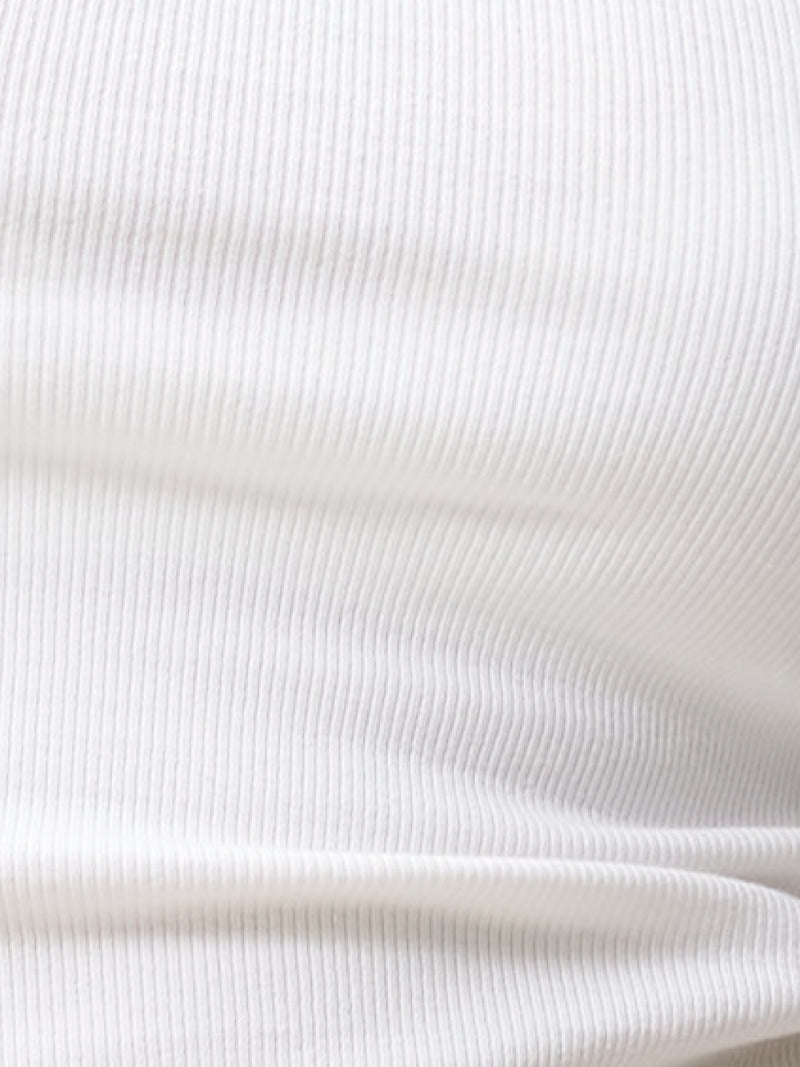 Scoop neck rib singlet - Wit