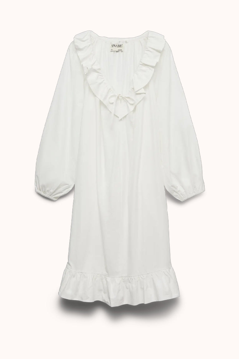 AWAKARI LS V-NECK BLK DRESS