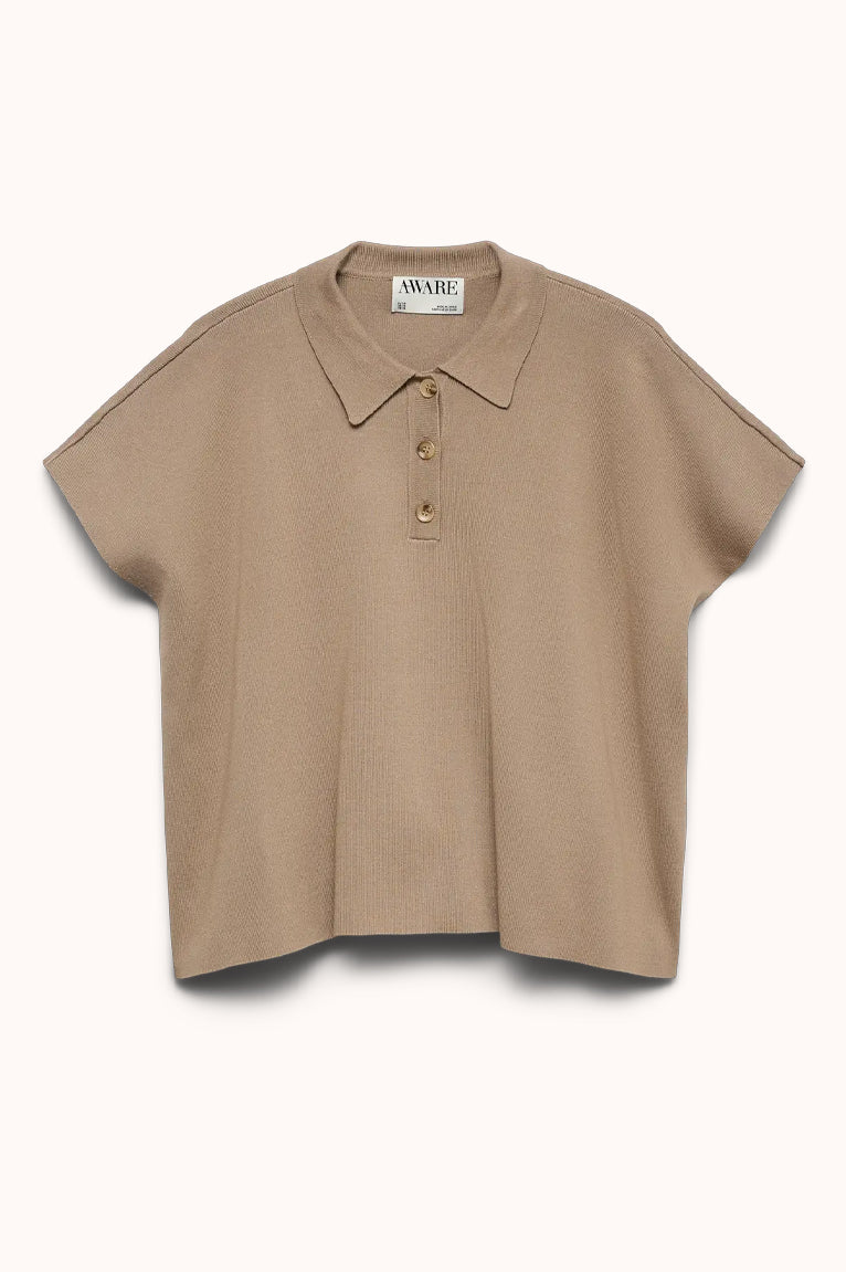 AWALICE SL POLO KNIT TOP