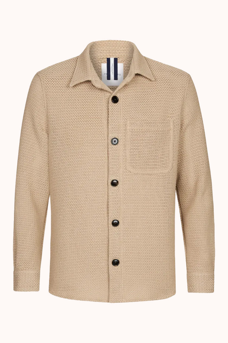 OVERSHIRT OPEN WEAVE D.BEIGE