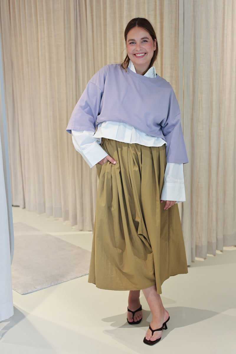 Nylon Long Culottes - Beige
